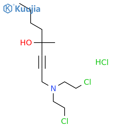 2-Octyn-4-ol, 1-(bis(2-chloroethyl)amino)-4-methyl-, hydrochloride structure