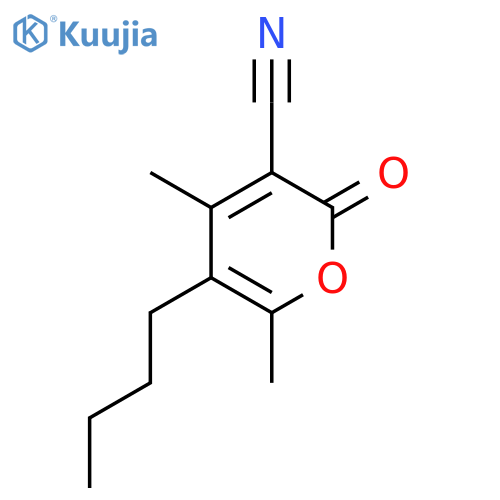 2H-Pyran-3-carbonitrile, 5-butyl-4,6-dimethyl-2-oxo- structure
