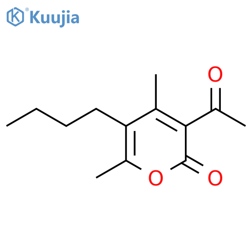 2H-PYRAN-2-ONE, 3-ACETYL-5-BUTYL-4,6-DIMETHYL- structure