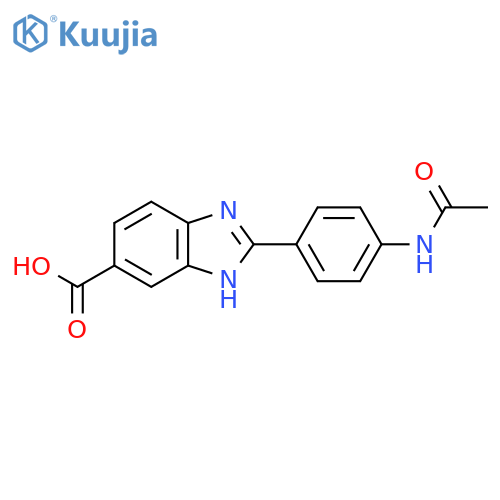1H-Benzimidazole-6-carboxylicacid, 2-[4-(acetylamino)phenyl]- structure