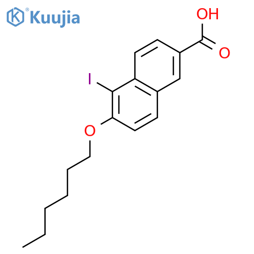 2-NAPHTHALENECARBOXYLIC ACID, 6-(HEXYLOXY)-5-IODO- structure