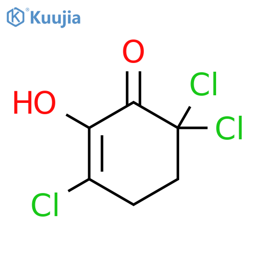 2-CYCLOHEXEN-1-ONE, 3,6,6-TRICHLORO-2-HYDROXY- structure