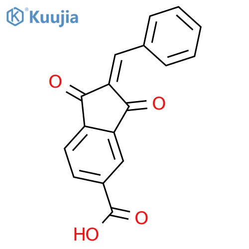 (2Z)-2-Benzylidene-1,3-dioxoindane-5-carboxylic Acid structure