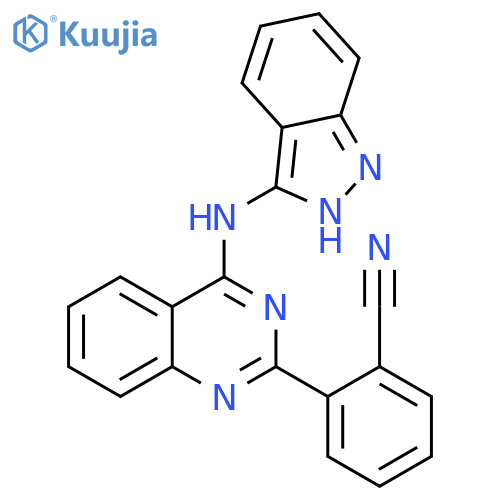Benzonitrile, 2-[4-(1H-indazol-3-ylamino)-2-quinazolinyl]- structure