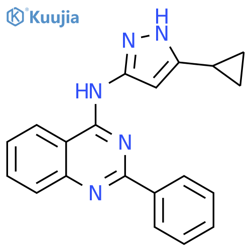 4-Quinazolinamine, N-(5-cyclopropyl-1H-pyrazol-3-yl)-2-phenyl- structure