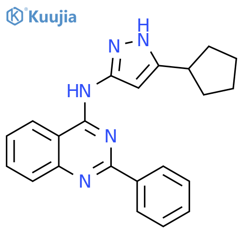 4-Quinazolinamine, N-(5-cyclopentyl-1H-pyrazol-3-yl)-2-phenyl- structure