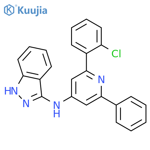 1H-Indazol-3-amine, N-[2-(2-chlorophenyl)-6-phenyl-4-pyridinyl]- structure