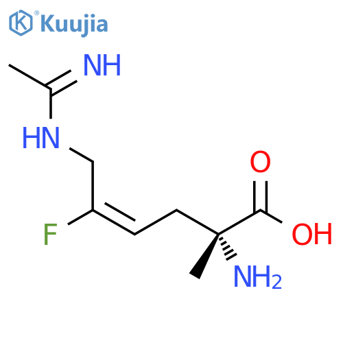 4-Hexenoic acid, 2-amino-5-fluoro-6-[(1-iminoethyl)amino]-2-methyl-, (2R,4E)- structure