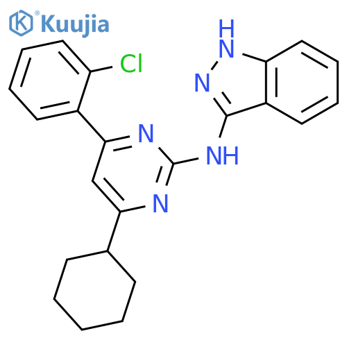 1H-INDAZOL-3-AMINE, N-[4-(2-CHLOROPHENYL)-6-CYCLOHEXYL-2-PYRIMIDINYL]- structure