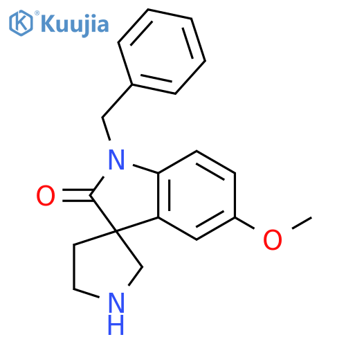 Spiro[3H-indole-3,3'-pyrrolidin]-2(1H)-one, 5-methoxy-1-(phenylmethyl)- structure