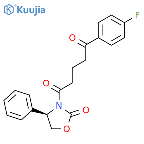 3-[5-(1,5-Dioxo-5-(p-fluophenylpentyl]-4R-phenyl-2-oxazolidinone structure