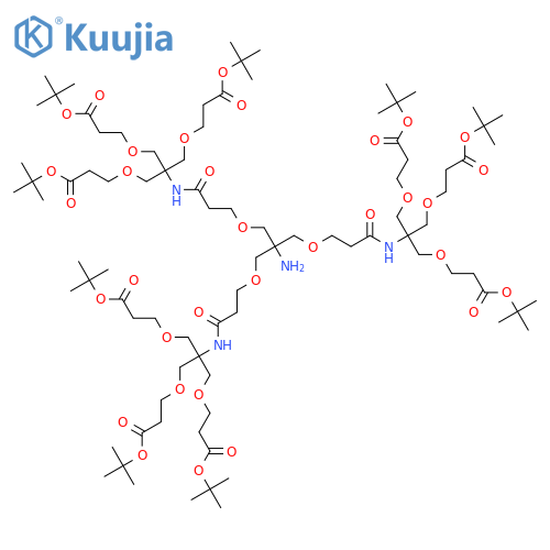 4,11,15,22-Tetraoxa-7,19-diazapentacosanedioic acid, 13-amino-13-[7,7-bis[[3-(1,1-dimethylethoxy)-3-oxopropoxy]methyl]-14,14-dimethyl-5,12-dioxo-2,9,13-trioxa-6-azapentadec-1-yl]-6,6,20,20-tetrakis[[3-(1,1-dimethylethoxy)-3-oxopropoxy]methyl]-8,18-dioxo-, bis(1,1-dimethylethyl) ester (9CI) structure