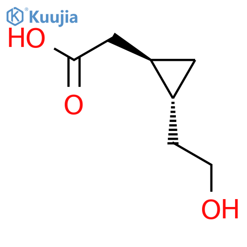 Cyclopropaneacetic acid, 2-(2-hydroxyethyl)-, (1R,2R)-rel- structure