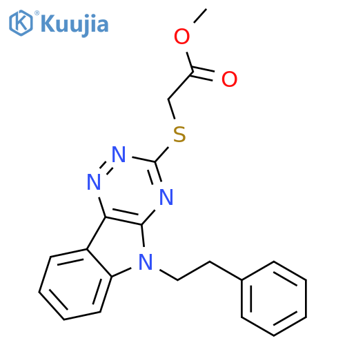 <br>methyl {[5-(2-phenylethyl)-5H-[1,2,4]triazino[5,6-b]indol-3-yl]sulfanyl}ace tate structure