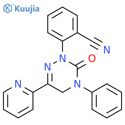 Benzonitrile, 2-[4,5-dihydro-3-oxo-4-phenyl-6-(2-pyridinyl)-1,2,4-triazin-2(3H)-yl]- structure