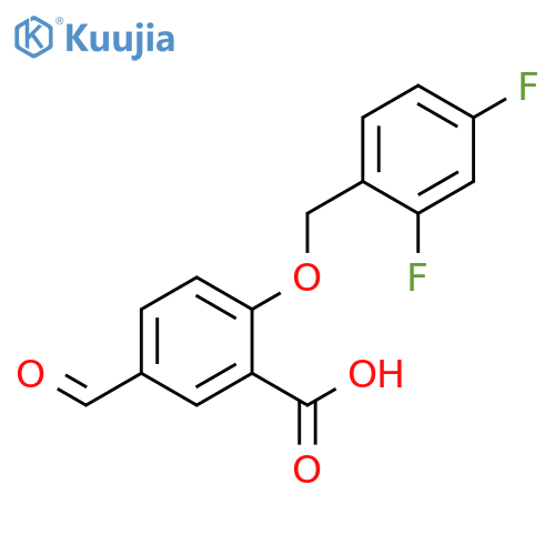 Benzoic acid, 2-[(2,4-difluorophenyl)methoxy]-5-formyl- structure