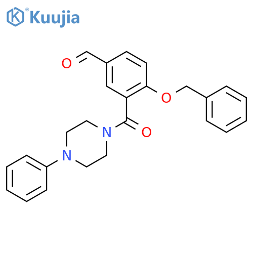 Piperazine, 1-[5-formyl-2-(phenylmethoxy)benzoyl]-4-phenyl- structure