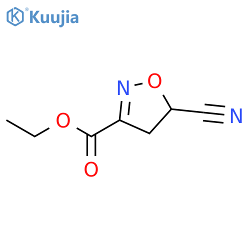 ethyl 5-cyano-4,5-dihydro-1,2-oxazole-3-carboxylate structure