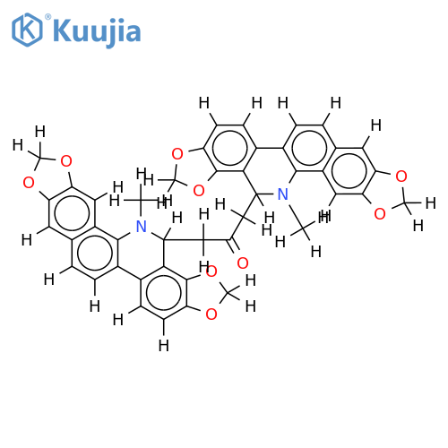 (+)-1,3-(rel-R,R)-bis-(13-methyl-13,14-dihydro-[1,3]dioxolo[4,5-i][1,3]dioxolo[4',5':4,5]benzo[1,2-c]phenanthridin-14-yl)-propan-2-one structure