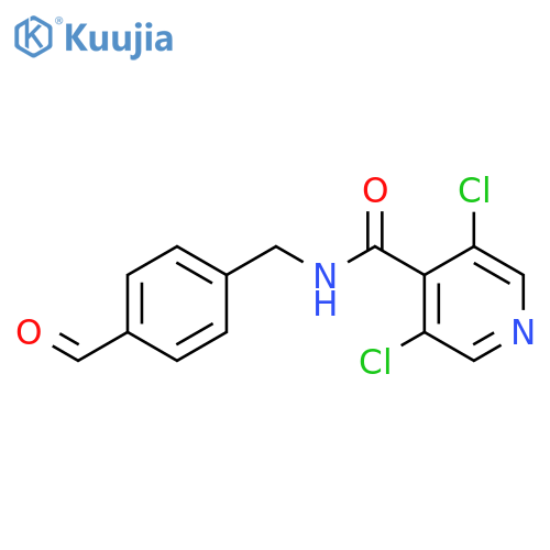 4-PYRIDINECARBOXAMIDE, 3,5-DICHLORO-N-[(4-FORMYLPHENYL)METHYL]- structure