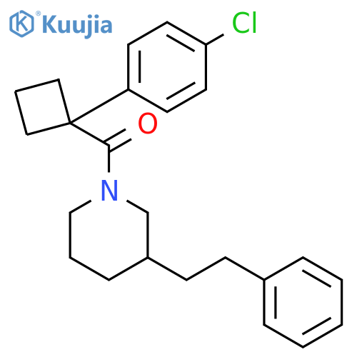 Piperidine, 1-[[1-(4-chlorophenyl)cyclobutyl]carbonyl]-3-(2-phenylethyl)- structure