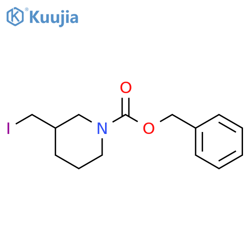 3-iodomethylpiperidine-1-carboxylic acid benzyl ester structure
