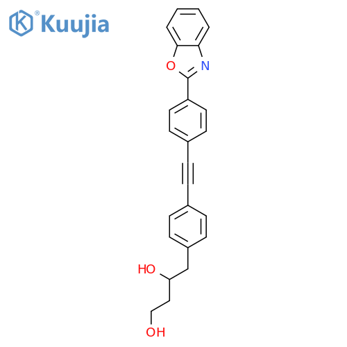 1,3-Butanediol, 4-[4-[[4-(2-benzoxazolyl)phenyl]ethynyl]phenyl]- structure