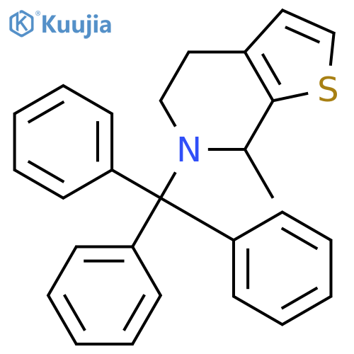 Thieno[2,3-c]pyridine, 4,5,6,7-tetrahydro-7-methyl-6-(triphenylmethyl)- structure