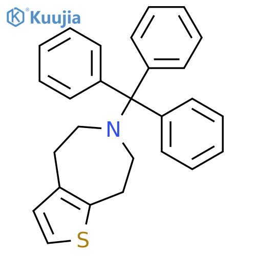 4H-Thieno[2,3-d]azepine, 5,6,7,8-tetrahydro-6-(triphenylmethyl)- structure