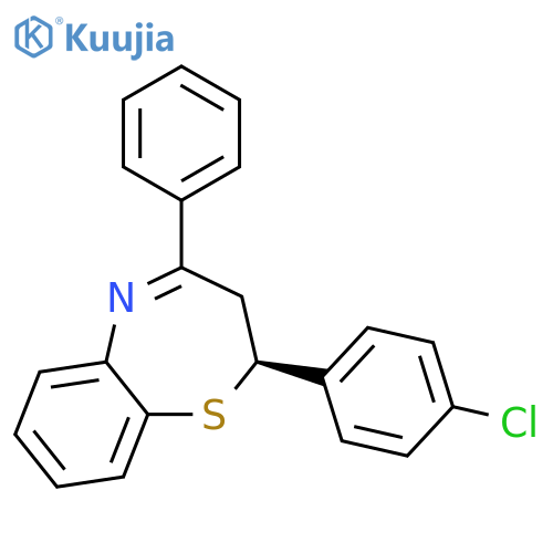 1,5-Benzothiazepine, 2-(4-chlorophenyl)-2,3-dihydro-4-phenyl-, (2S)- structure