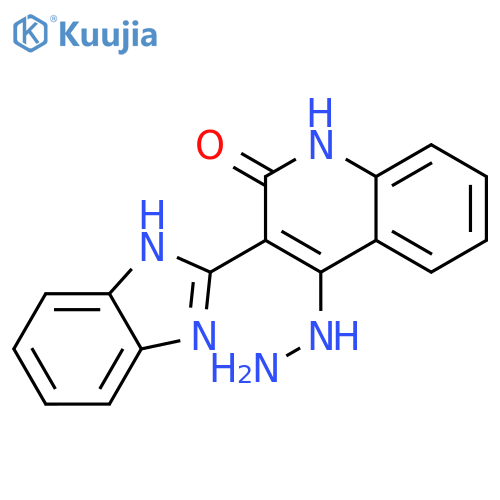 2(1H)-Quinolinone, 3-(1H-benzimidazol-2-yl)-4-hydrazino- structure