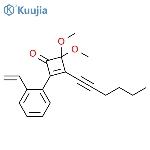 2-Cyclobuten-1-one, 2-(2-ethenylphenyl)-3-(1-hexynyl)-4,4-dimethoxy- structure