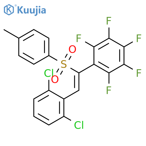BENZENE, [2-(2,6-DICHLOROPHENYL)-1-[(4-METHYLPHENYL)SULFONYL]ETHENYL]PENTAFLUORO- structure