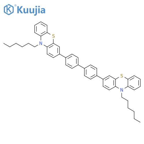 3,3'-([1,1'-Biphenyl]-4,4'-diyl)bis(10-hexyl-10H-phenothiazine) structure