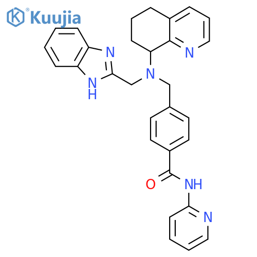 4-(((1H-Benzimidazol-2-ylmethyl)(5,6,7,8-tetrahydroquinolin-8-yl)amino)methyl)-N-(pyridin-2-yl)benzamide structure