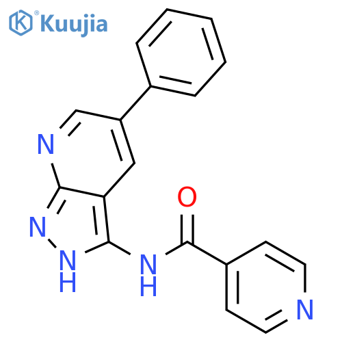 4-PYRIDINECARBOXAMIDE, N-(5-PHENYL-1H-PYRAZOLO[3,4-B]PYRIDIN-3-YL)- structure