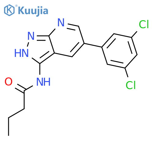 BUTANAMIDE, N-[5-(3,5-DICHLOROPHENYL)-1H-PYRAZOLO[3,4-B]PYRIDIN-3-YL]- structure