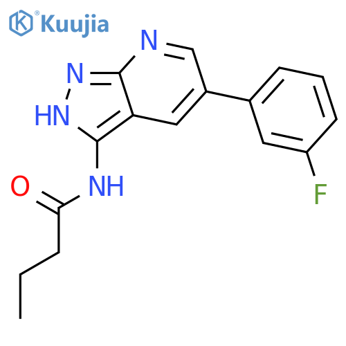 BUTANAMIDE, N-[5-(3-FLUOROPHENYL)-1H-PYRAZOLO[3,4-B]PYRIDIN-3-YL]- structure