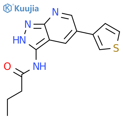 BUTANAMIDE, N-[5-(3-THIENYL)-1H-PYRAZOLO[3,4-B]PYRIDIN-3-YL]- structure