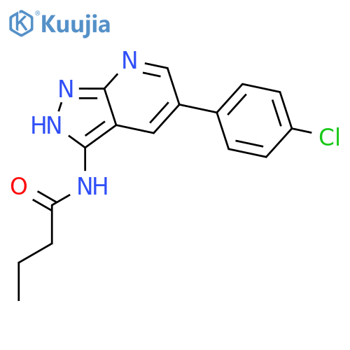 BUTANAMIDE, N-[5-(4-CHLOROPHENYL)-1H-PYRAZOLO[3,4-B]PYRIDIN-3-YL]- structure