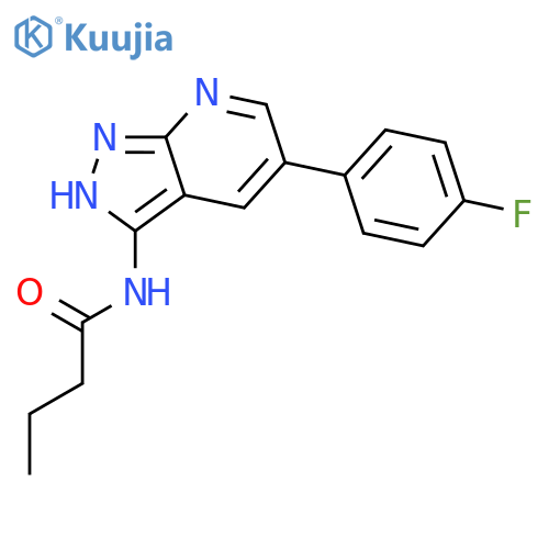 Butanamide, N-[5-(4-fluorophenyl)-1H-pyrazolo[3,4-b]pyridin-3-yl]- structure