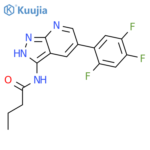 BUTANAMIDE, N-[5-(2,4,5-TRIFLUOROPHENYL)-1H-PYRAZOLO[3,4-B]PYRIDIN-3-YL]- structure