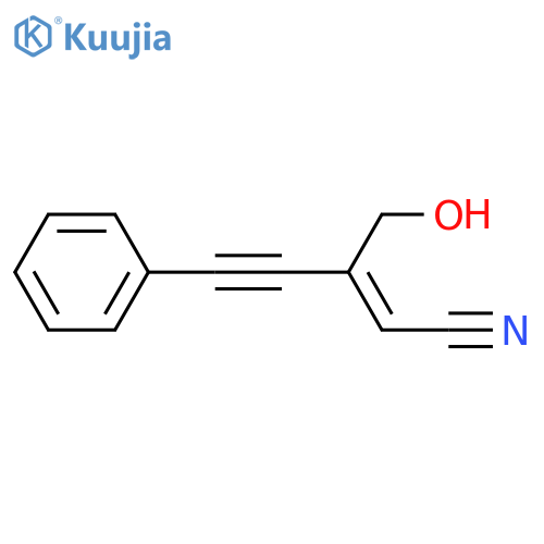 2-PENTEN-4-YNENITRILE, 3-(HYDROXYMETHYL)-5-PHENYL-, (2E)- structure