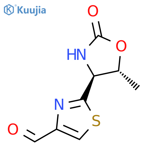 4-Thiazolecarboxaldehyde, 2-[(4S,5R)-5-methyl-2-oxo-4-oxazolidinyl]- structure