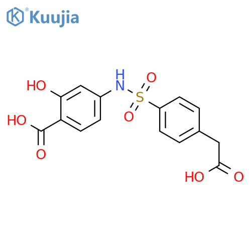 Benzeneacetic acid, 4-[[(4-carboxy-3-hydroxyphenyl)amino]sulfonyl]- structure