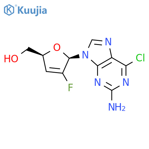 2-Furanmethanol,5-(2-amino-6-chloro-9H-purin-9-yl)-4-fluoro-2,5-dihydro-, (2S,5S)- structure