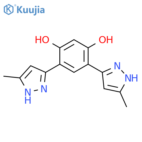 1,3-BENZENEDIOL, 4,6-BIS(5-METHYL-1H-PYRAZOL-3-YL)- structure
