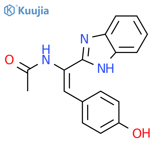 Acetamide, N-[1-(1H-benzimidazol-2-yl)-2-(4-hydroxyphenyl)ethenyl]- structure