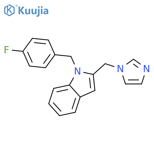 1H-Indole, 1-[(4-fluorophenyl)methyl]-2-(1H-imidazol-1-ylmethyl)- structure