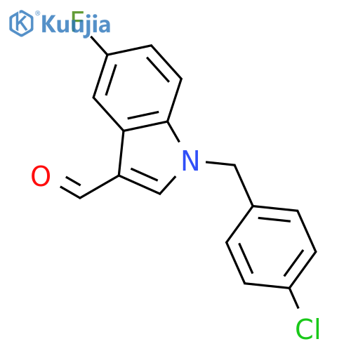 1H-Indole-3-carboxaldehyde, 1-[(4-chlorophenyl)methyl]-5-fluoro- structure